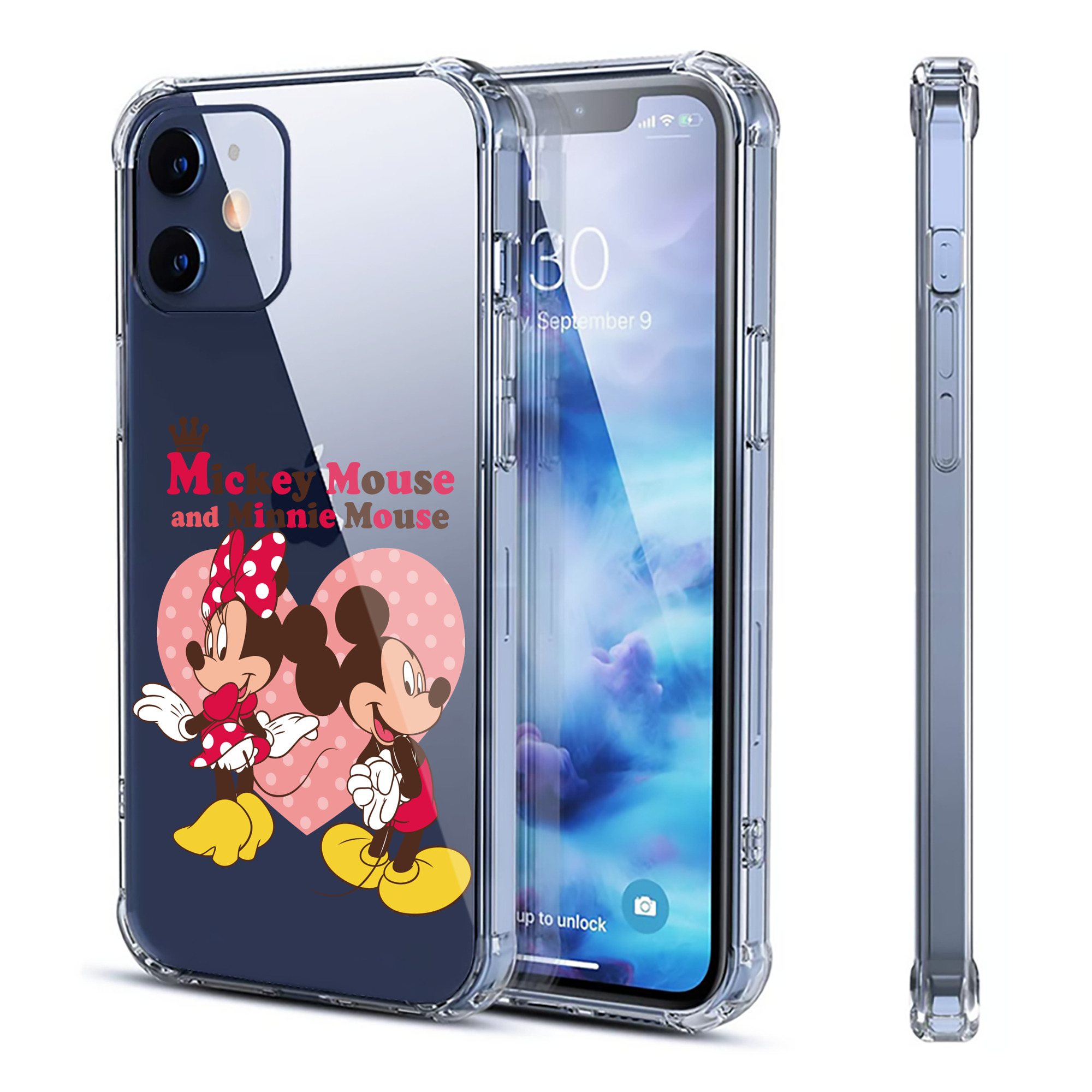 ミッキーマウス Mickey Mouse 【iPhone 12シリーズ対応】透明スマホケース（クリアソフトケース）